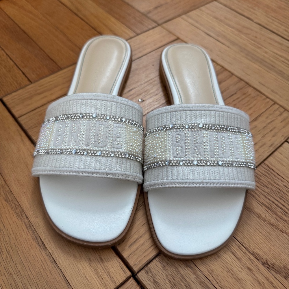 Betsey Johnson Bride Slide Sandals